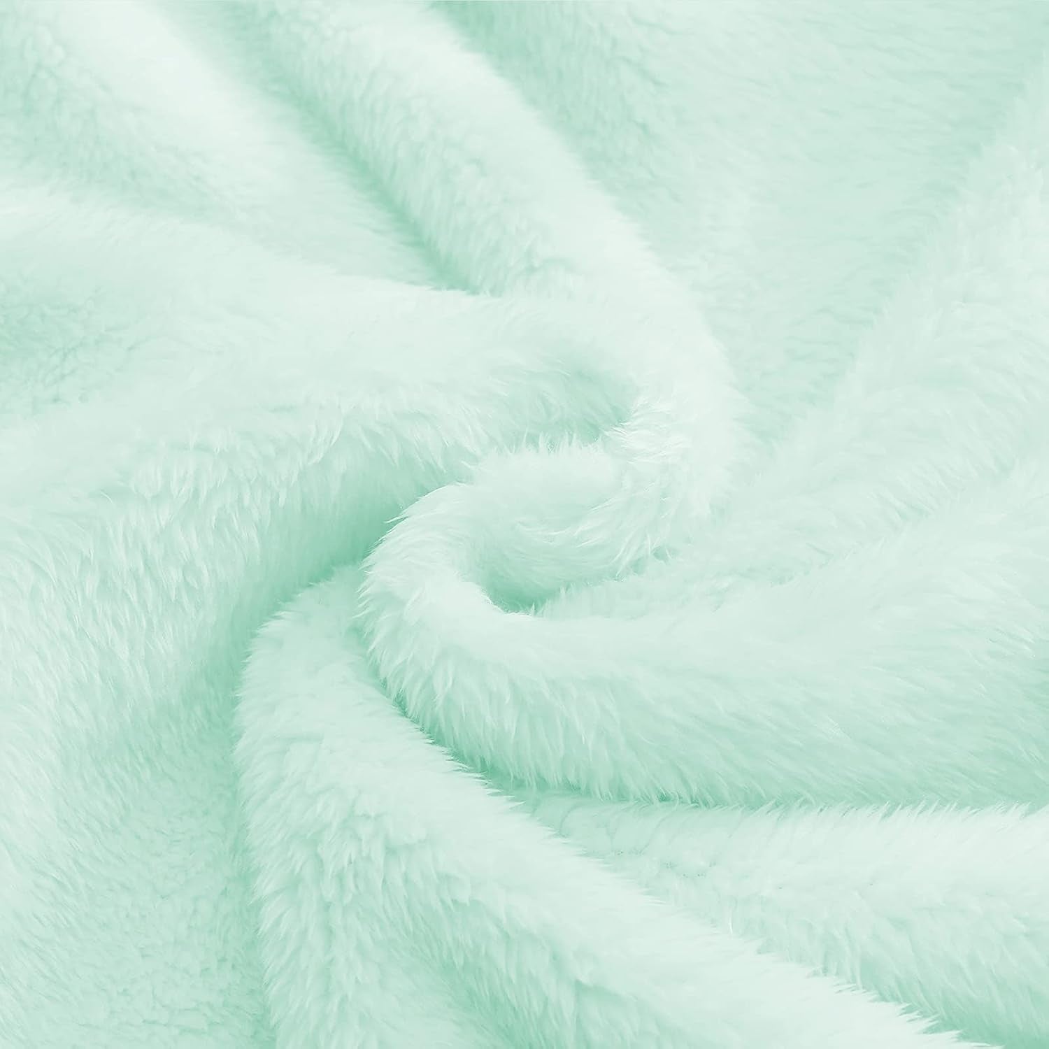 Plush Fuzzy Fleece Throw Blanket, Super Soft, Fluffy and Warm Blankets for Couch, Bed, All Season Use (30X40 Inches, Mint Green)