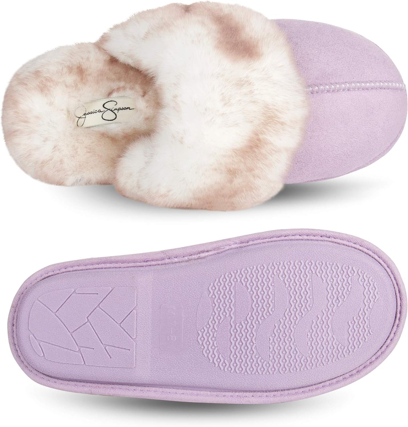 Women'S Comfy Faux Fur House Slipper Scuff Memory Foam Slip-On Anti-Skid Sole