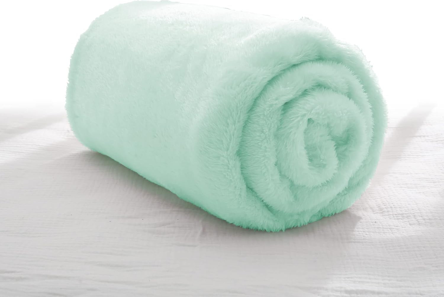 Plush Fuzzy Fleece Throw Blanket, Super Soft, Fluffy and Warm Blankets for Couch, Bed, All Season Use (30X40 Inches, Mint Green)