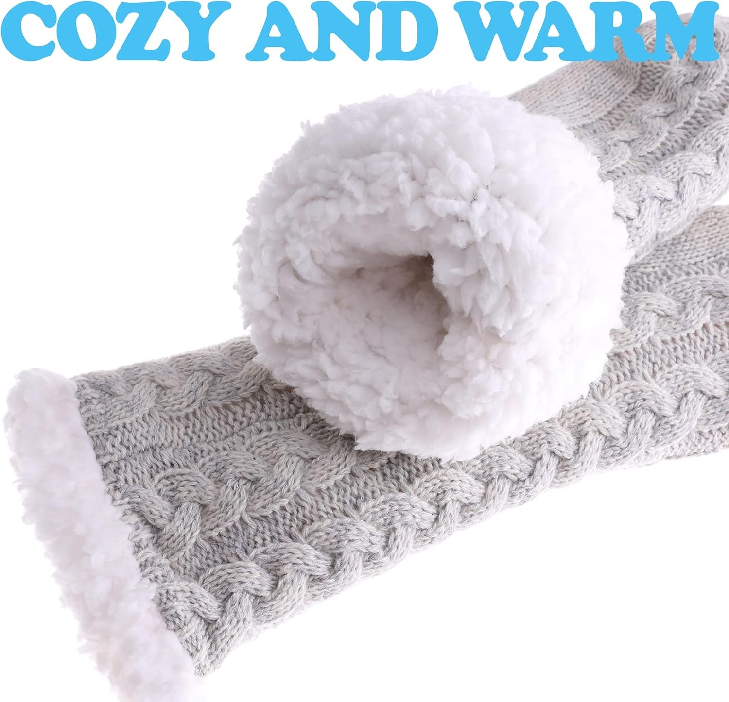 Women'S Winter Super Soft Warm Cozy Fleece Lined Fuzzy Slipper Socks with Grippers