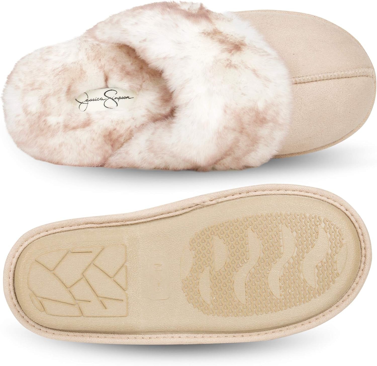 Women'S Comfy Faux Fur House Slipper Scuff Memory Foam Slip-On Anti-Skid Sole